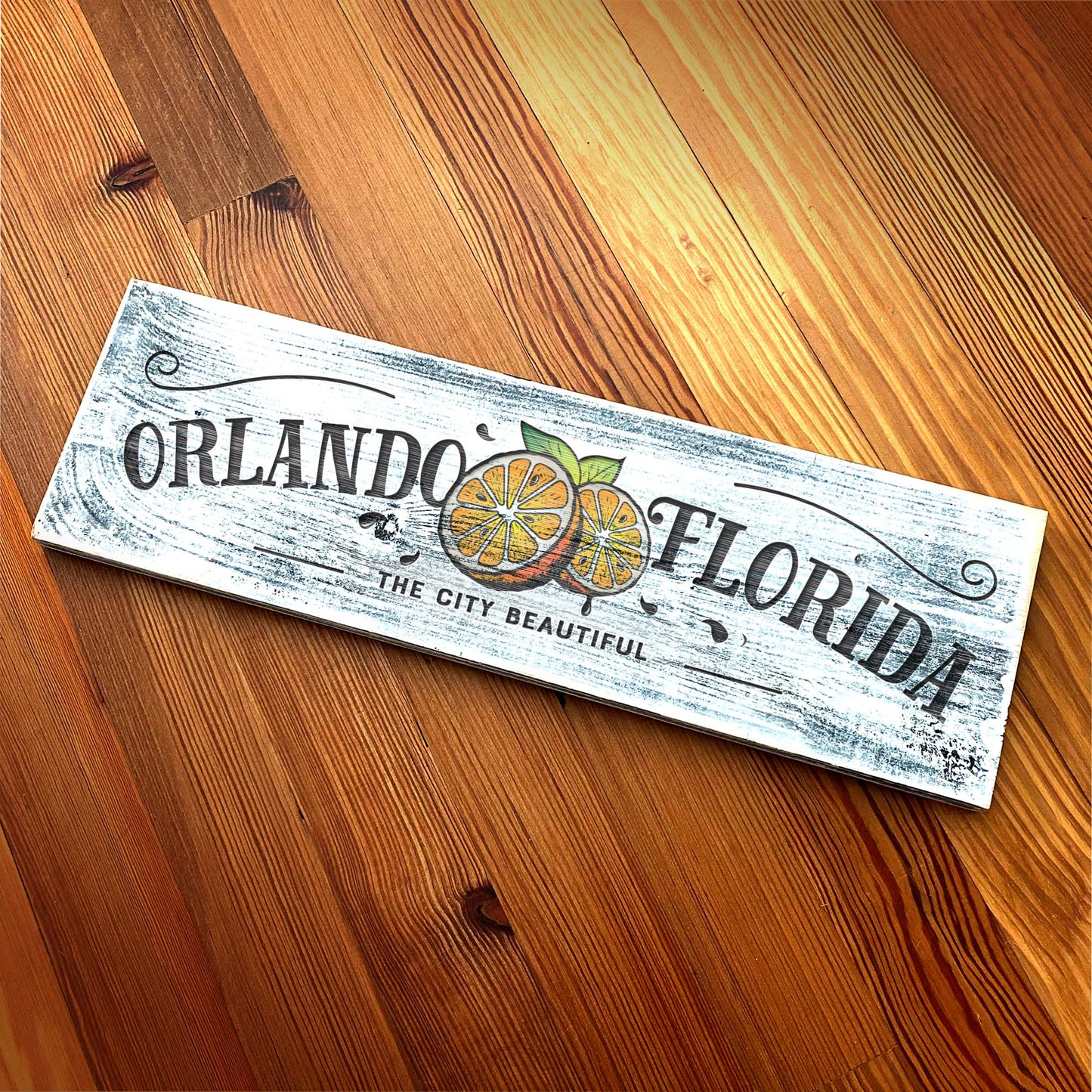 Orlando FL - Handcrafted Artisan Wood Sign - A. B. Newton and Company