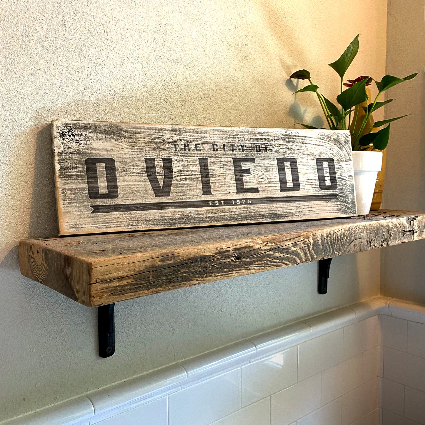 Oviedo FL The City Beautiful - Handcrafted Artisan Wood Sign