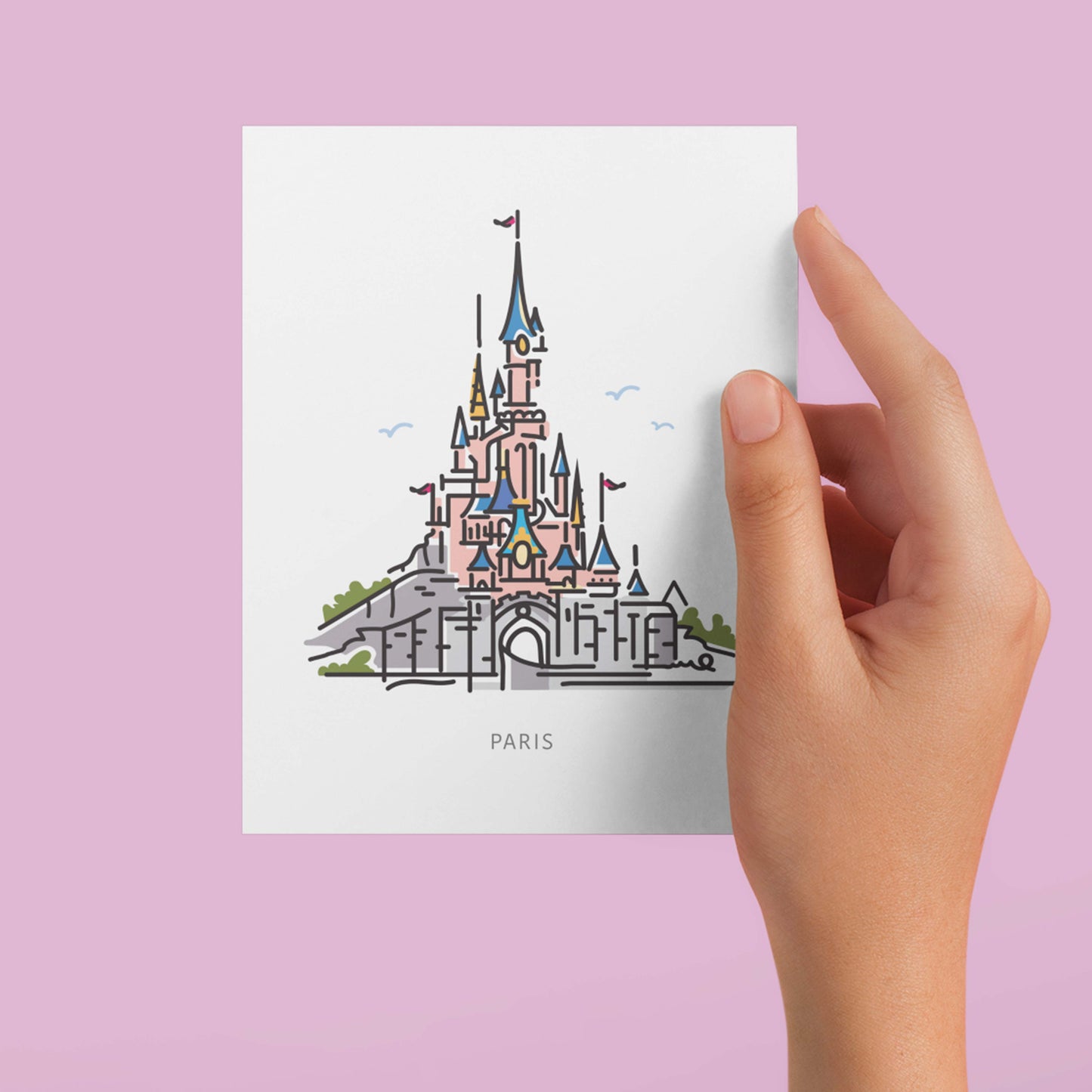 Princess Castle PARIS Postcard | 5x7 | Theme Park Series - A. B. Newton and Company