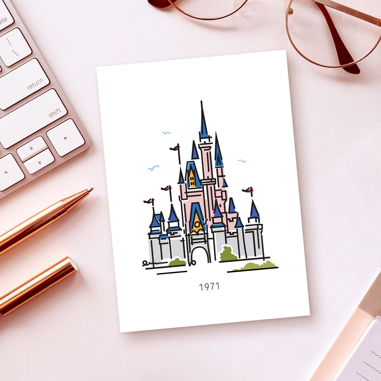 Princess Castle 1971 Postcard | 5x7 | Theme Park Series - A. B. Newton and Company