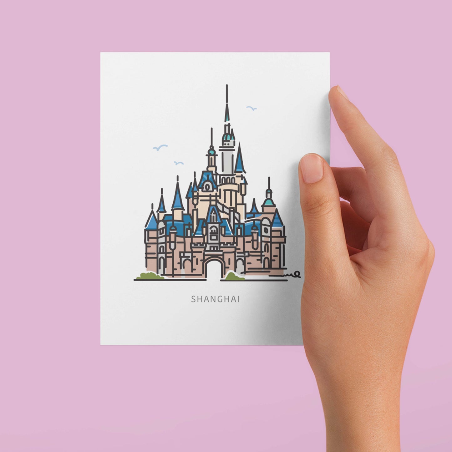 Princess Castle SHANGHAI Postcard | 5x7 | Theme Park Series