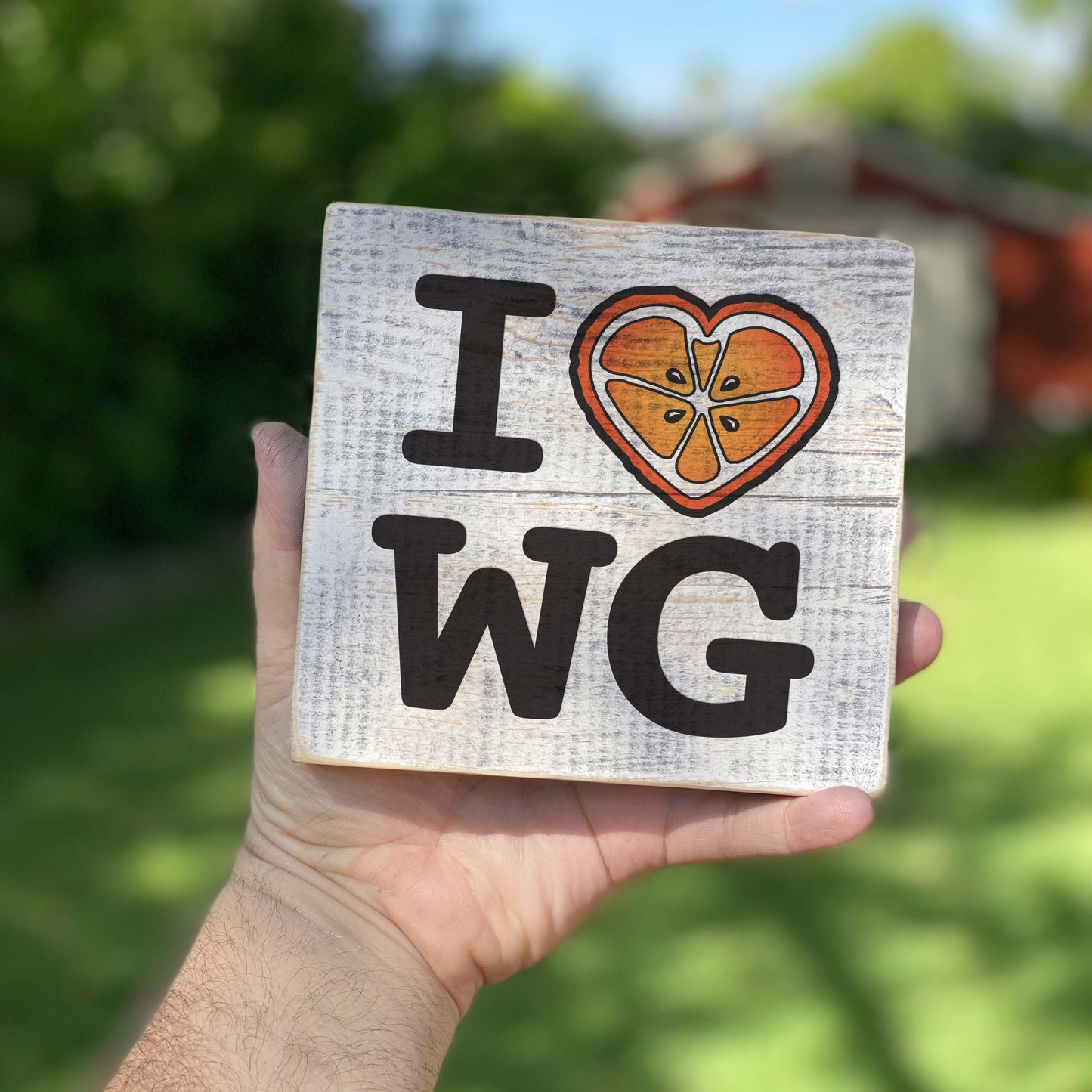 I Heart Winter Garden - Handcrafted Artisan Wood Sign 5.5" x 5.5"