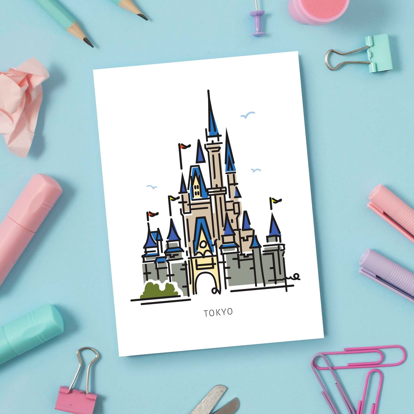 Princess Castle TOKYO Postcard | 5x7 | Theme Park Series - A. B. Newton and Company