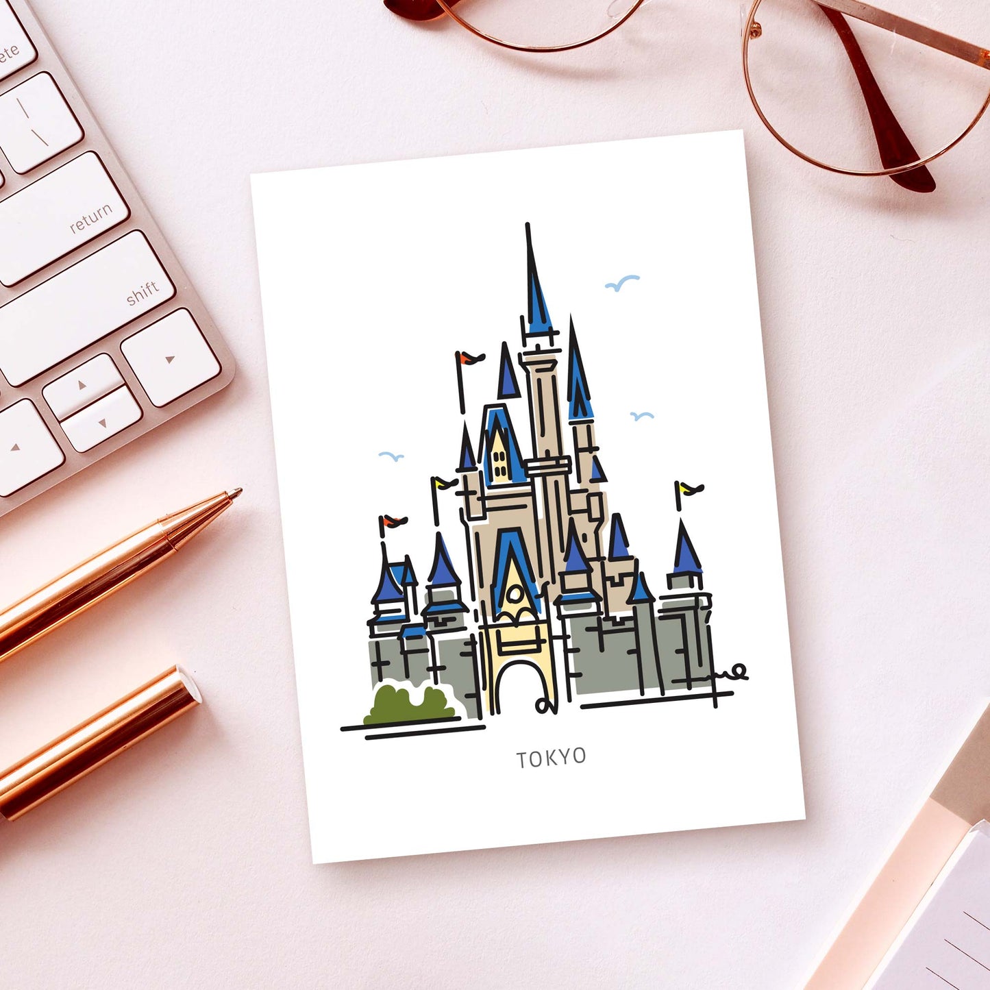 Princess Castle TOKYO Postcard | 5x7 | Theme Park Series