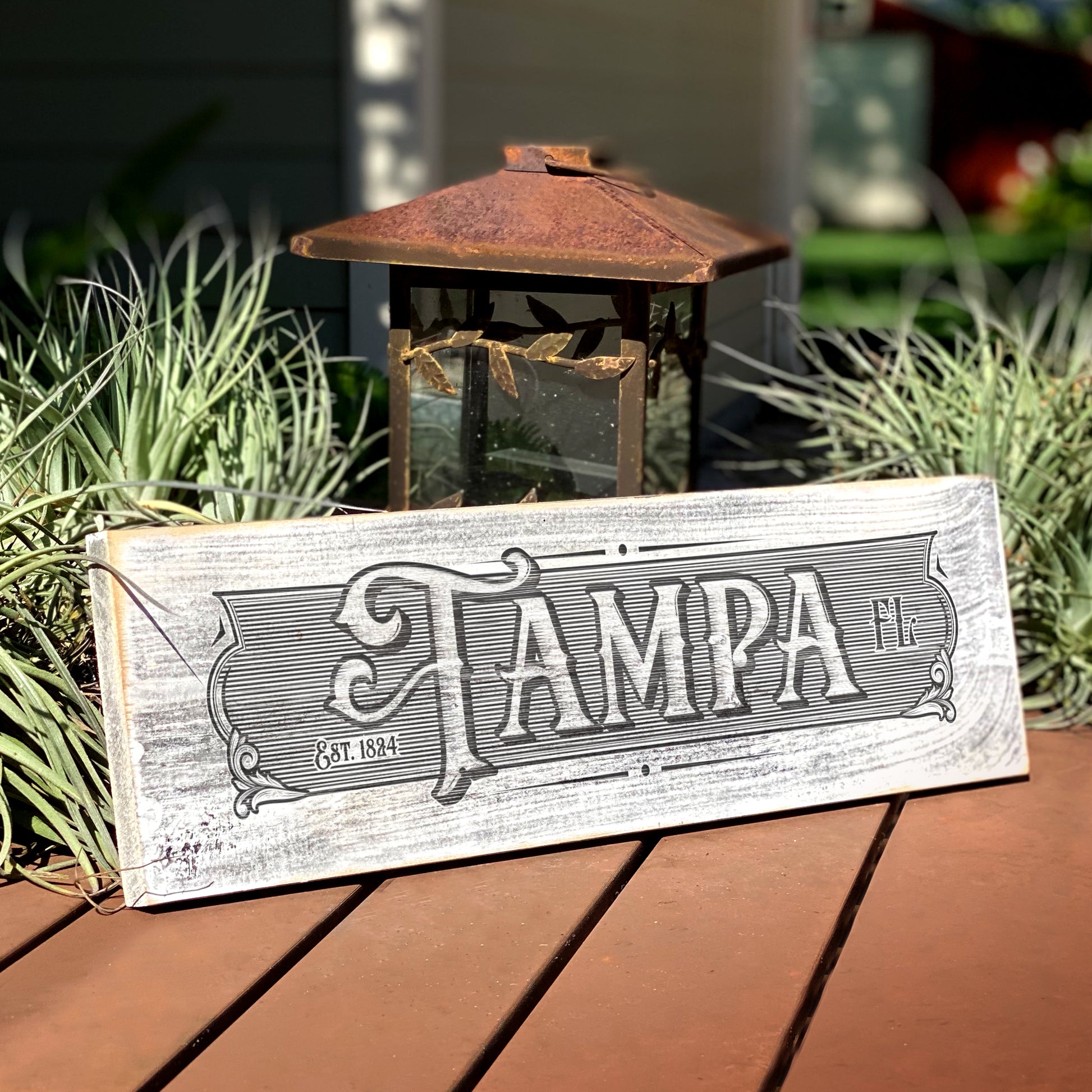Tampa FL - Handcrafted Artisan Wood Sign - A. B. Newton and Company