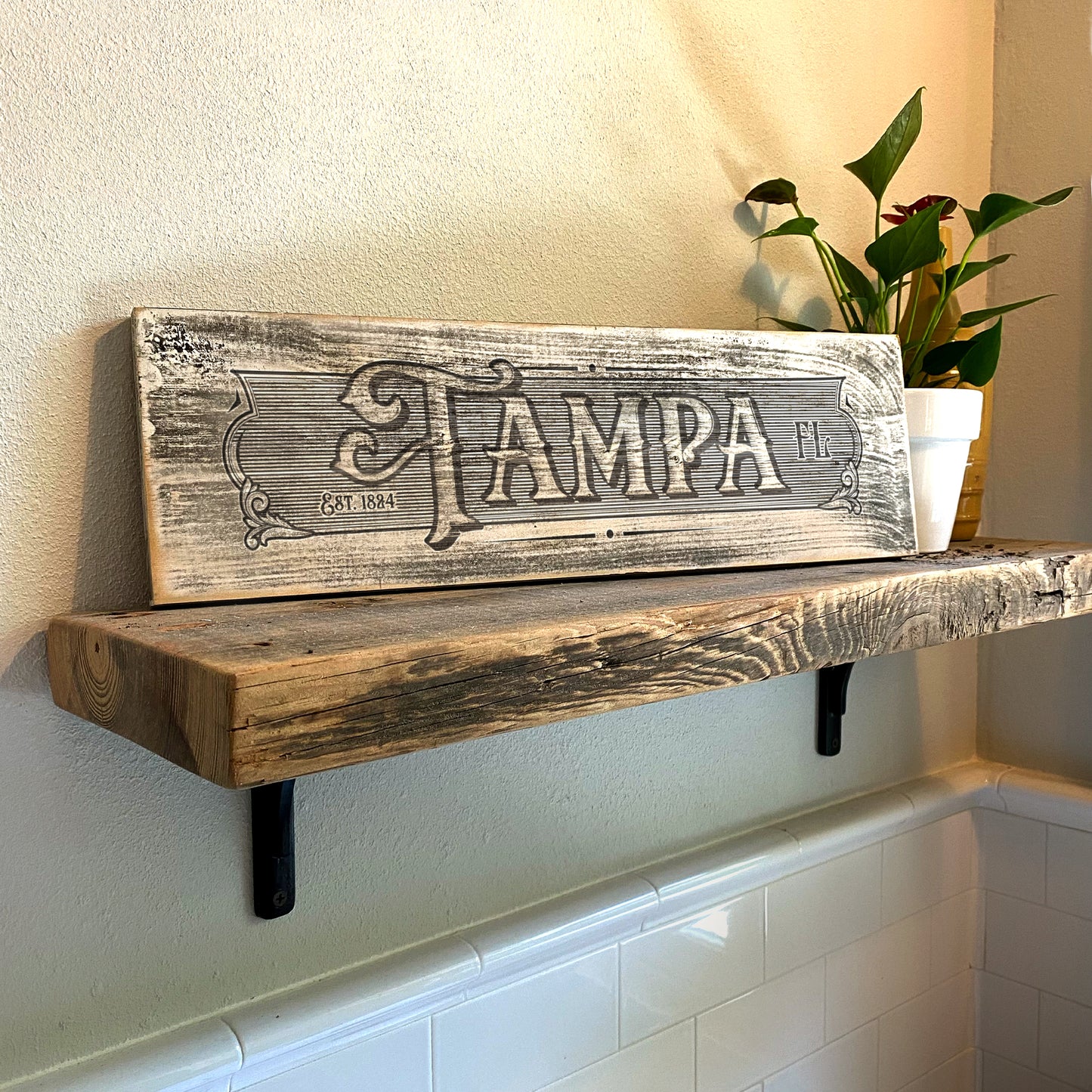 Tampa FL - Handcrafted Artisan Wood Sign