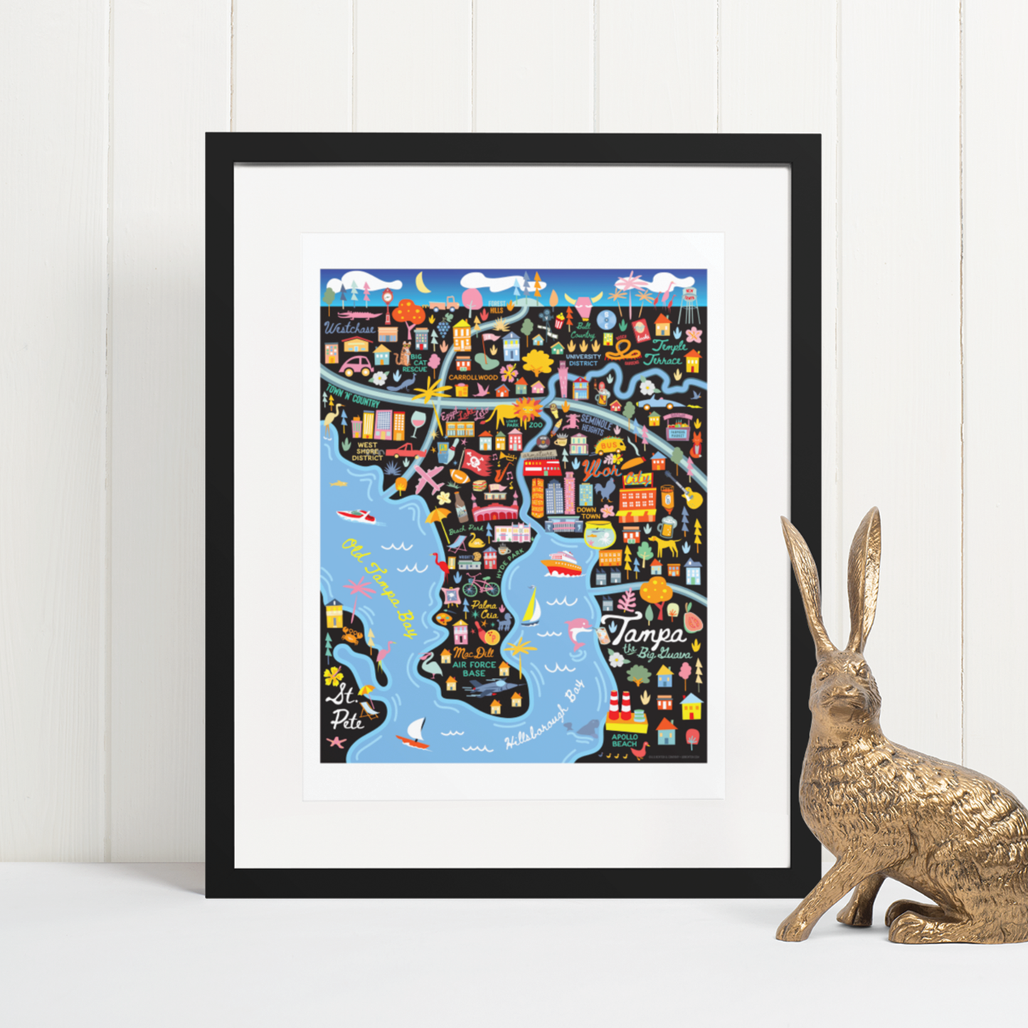 City of Tampa Florida | Area Map Art Print - A. B. Newton and Company