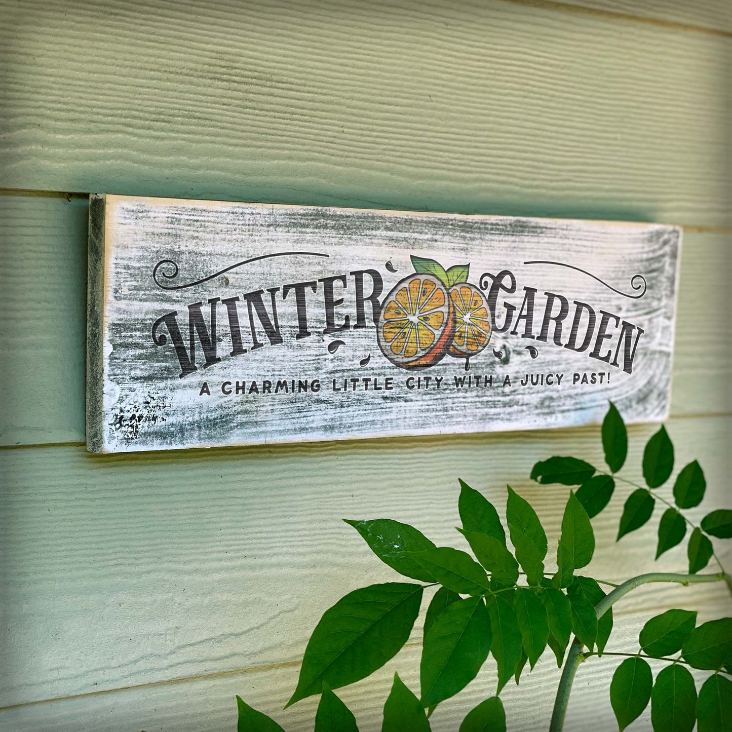 Winter Garden Charming Little City - Handcrafted Artisan Wood Sign