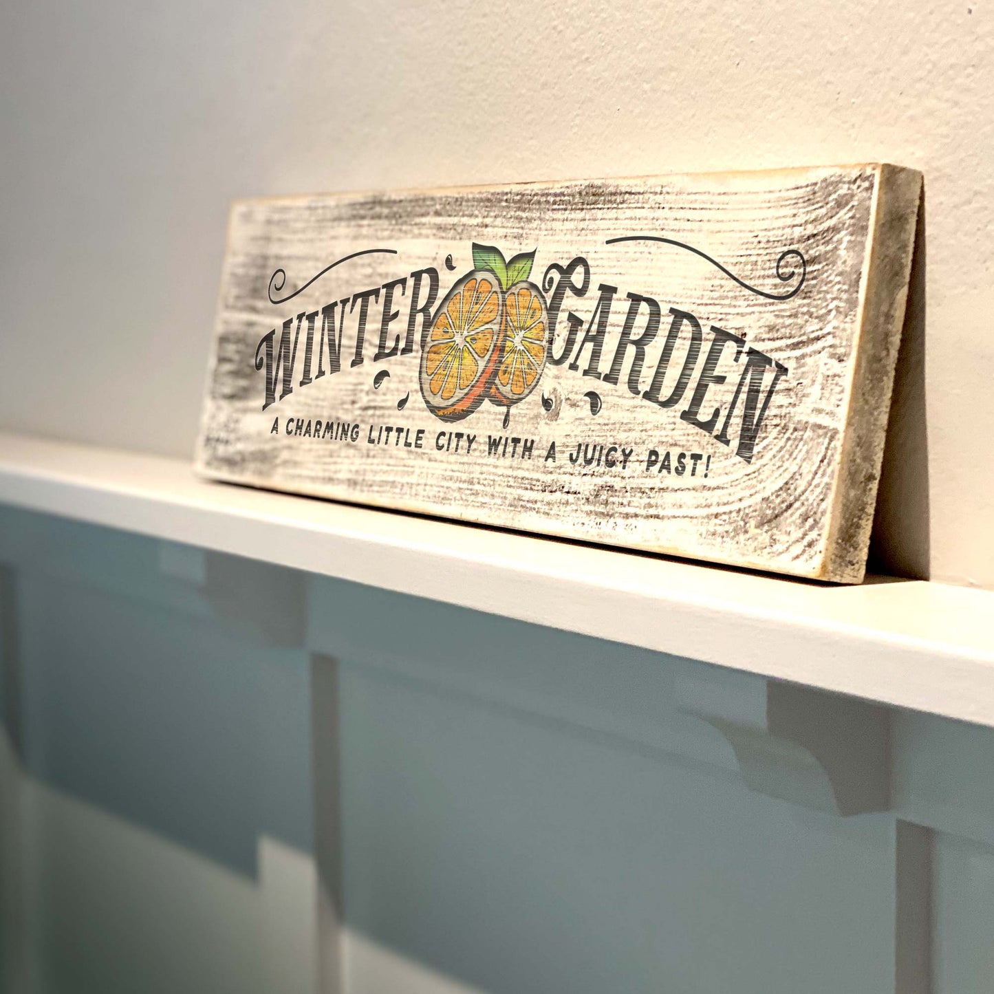 Winter Garden Charming Little City - Handcrafted Artisan Wood Sign