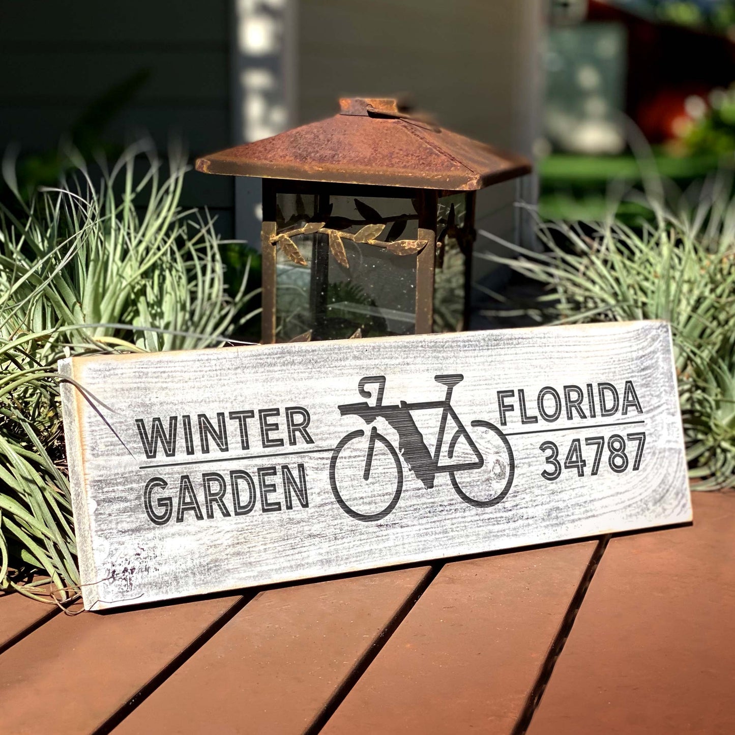 Winter Garden Bike 34787 - Handcrafted Artisan Wood Sign