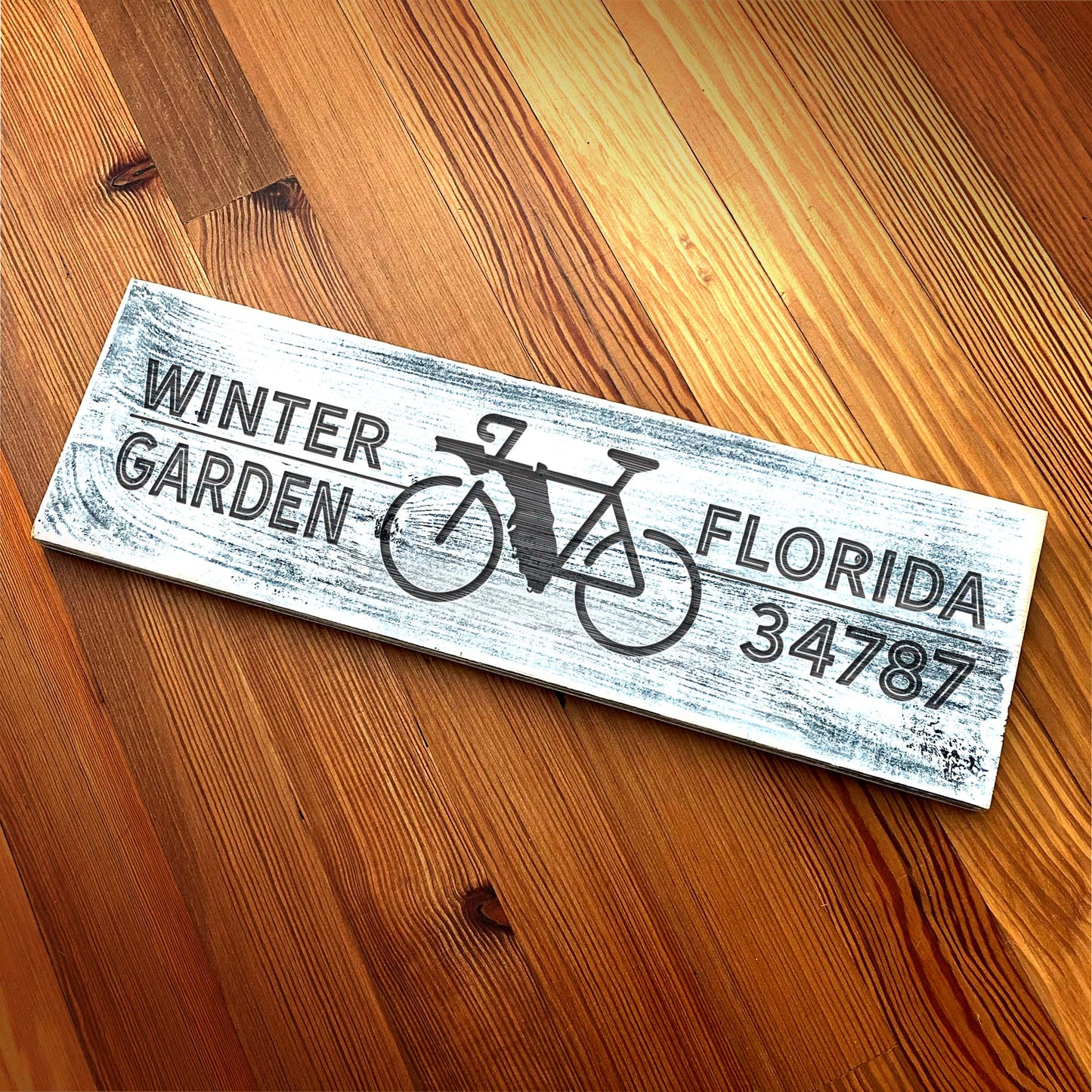 Winter Garden Bike 34787 - Handcrafted Artisan Wood Sign - A. B. Newton and Company