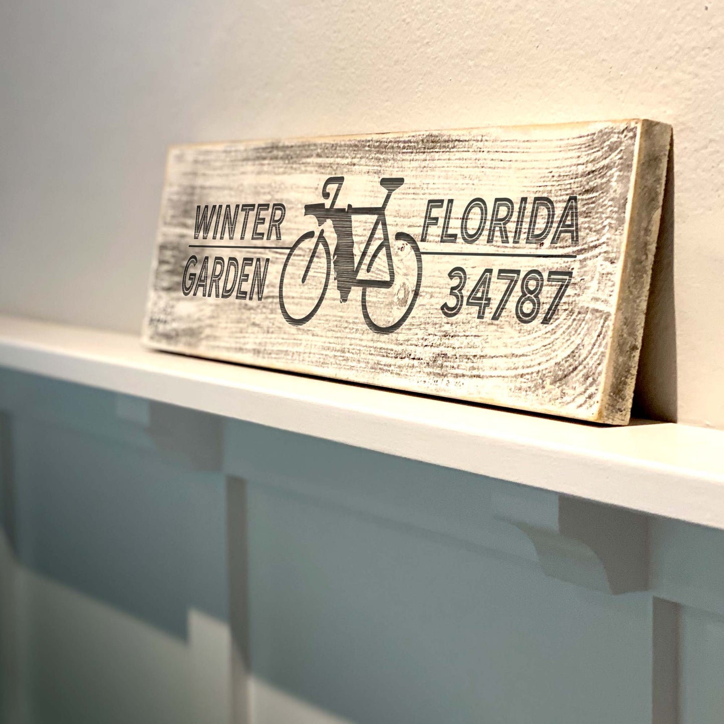 Winter Garden Bike 34787 - Handcrafted Artisan Wood Sign