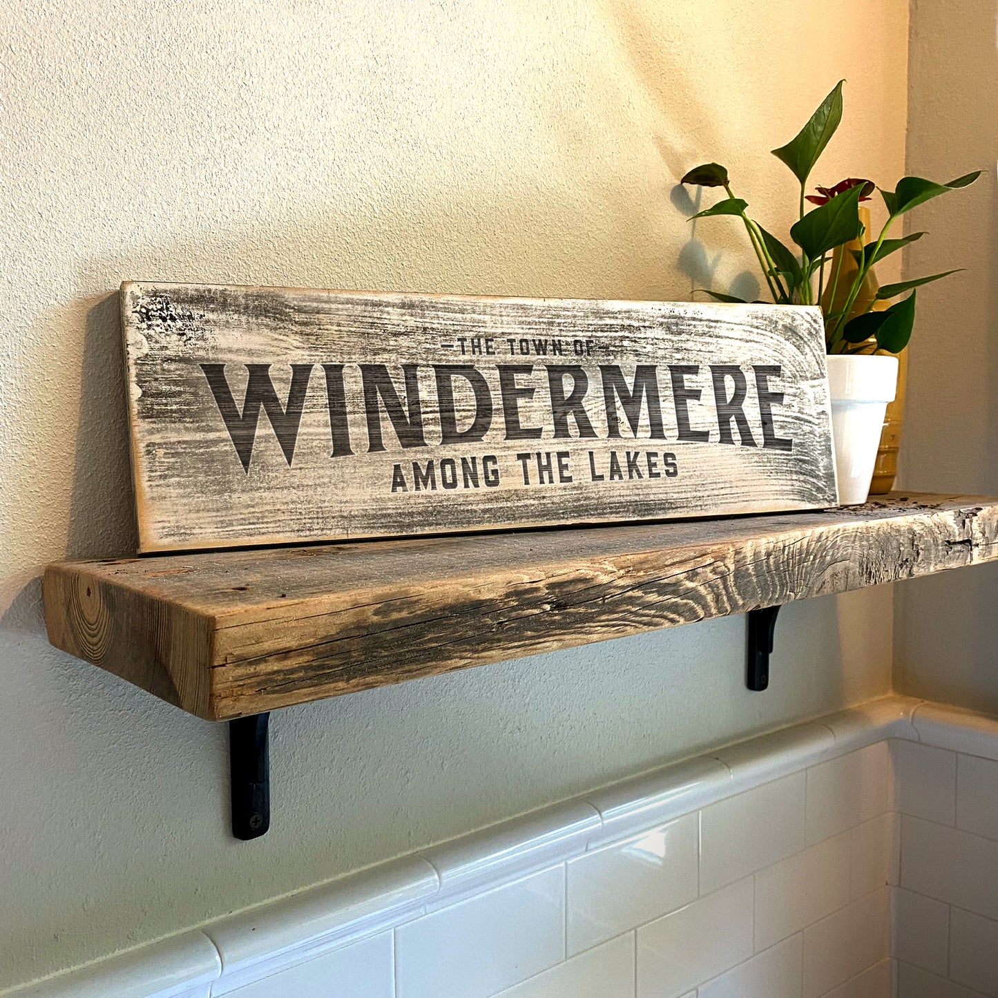 Windermere FL - Handcrafted Artisan Wood Sign - A. B. Newton and Company