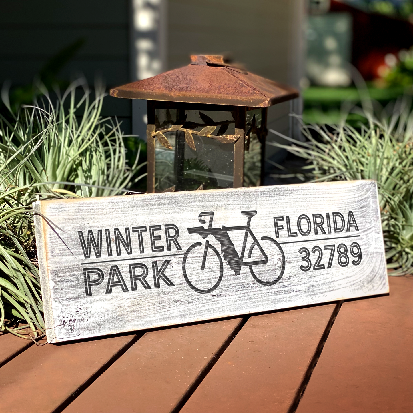 Winter Park FL Bike 32789 - Handcrafted Artisan Wood Sign - A. B. Newton and Company