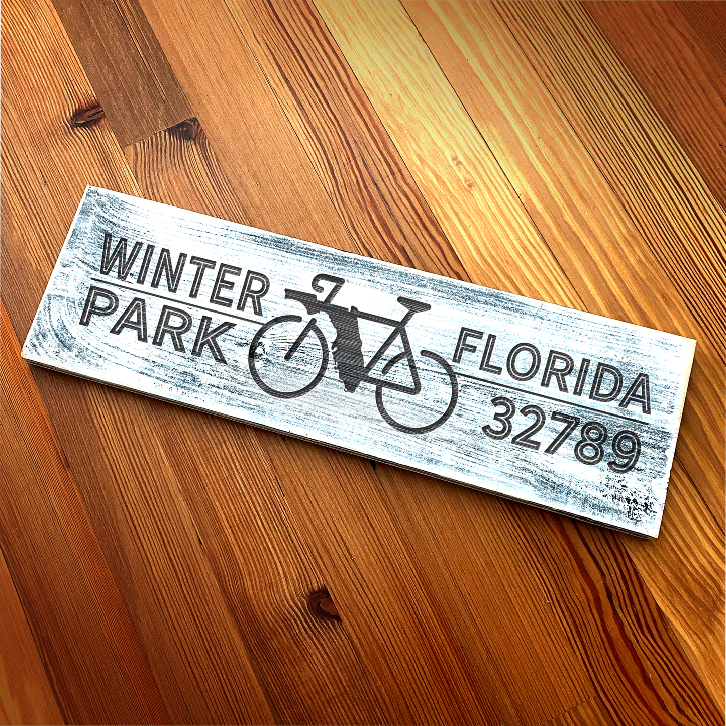 Winter Park FL Bike 32789 - Handcrafted Artisan Wood Sign - A. B. Newton and Company