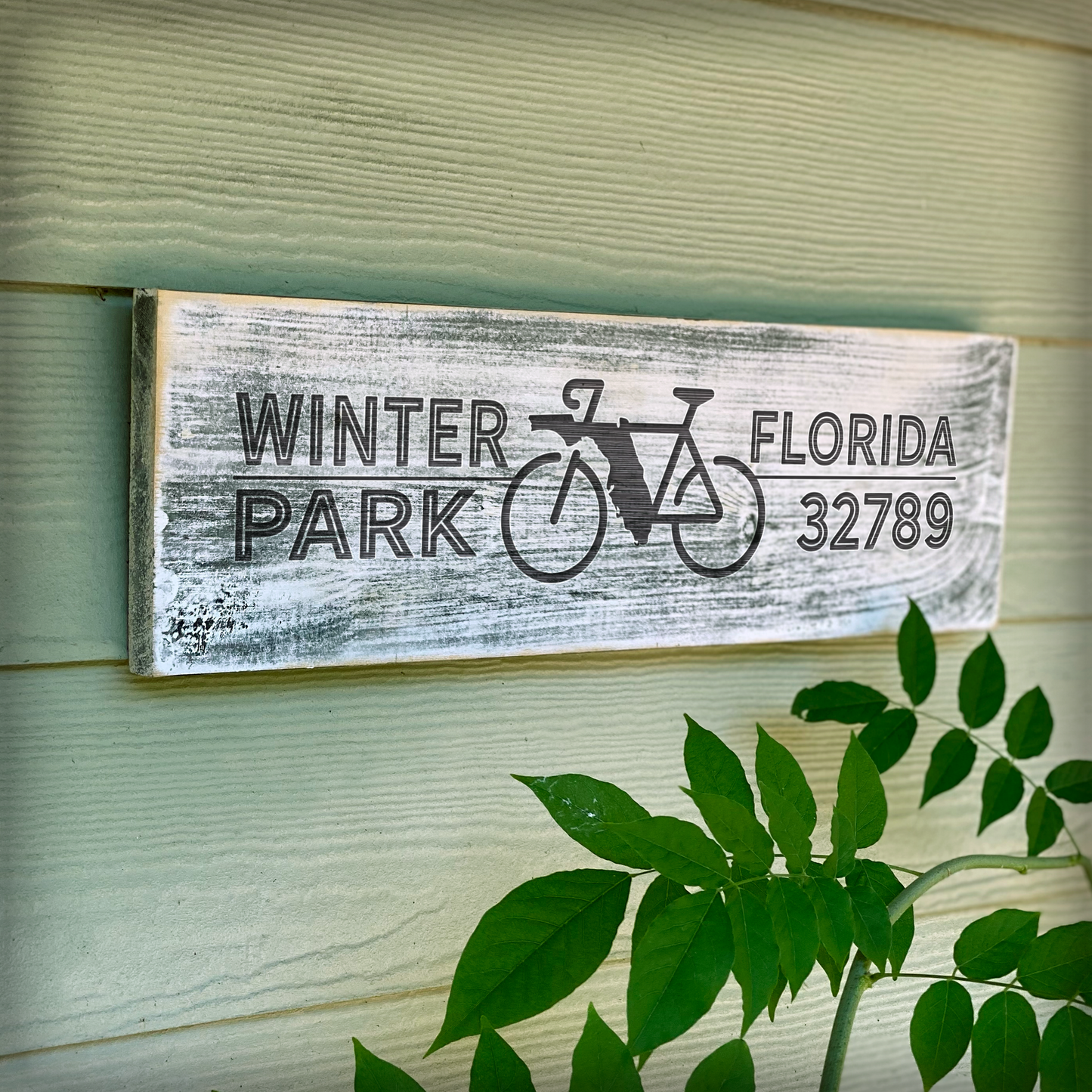 Winter Park FL Bike 32789 - Handcrafted Artisan Wood Sign - A. B. Newton and Company