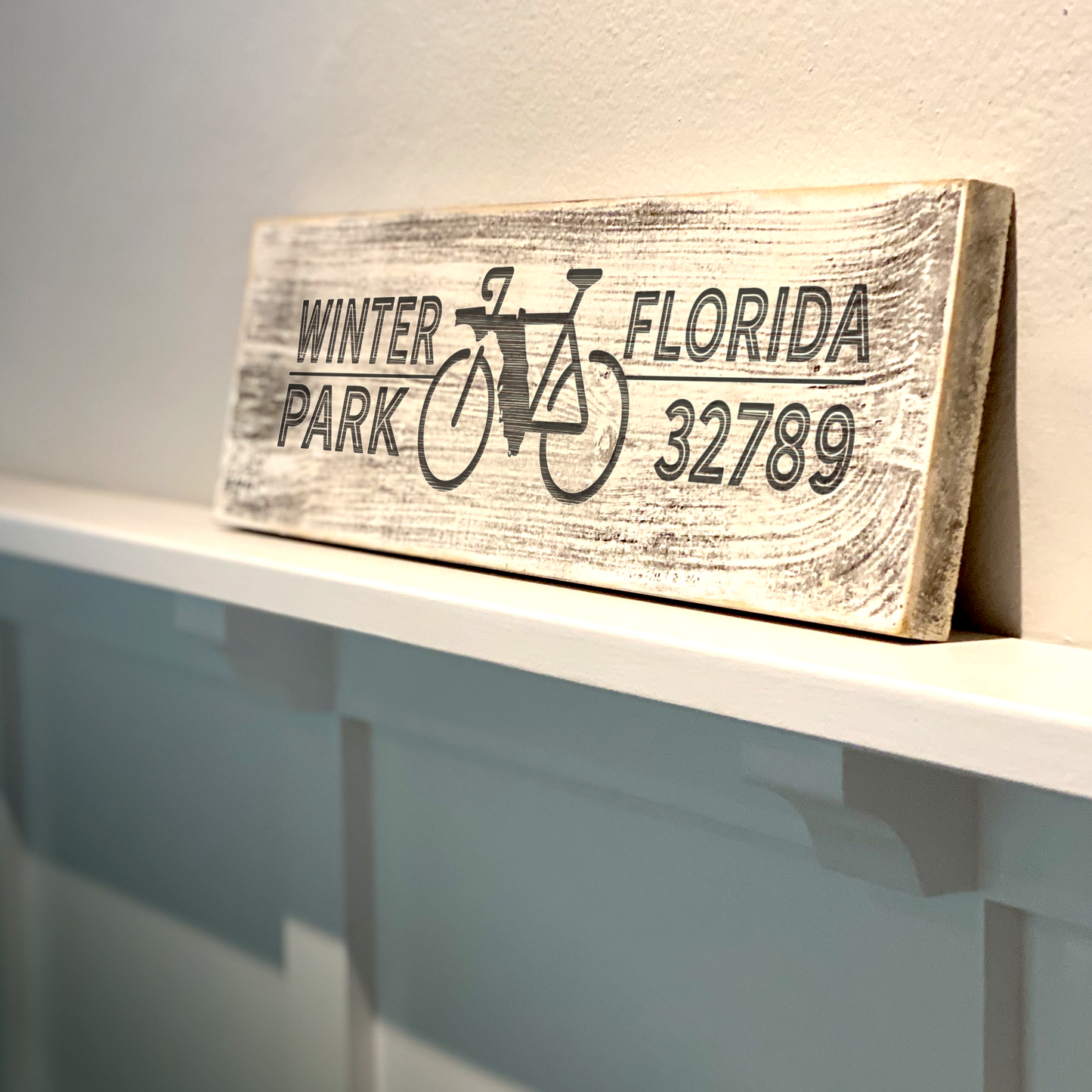 Winter Park FL Bike 32789 - Handcrafted Artisan Wood Sign - A. B. Newton and Company