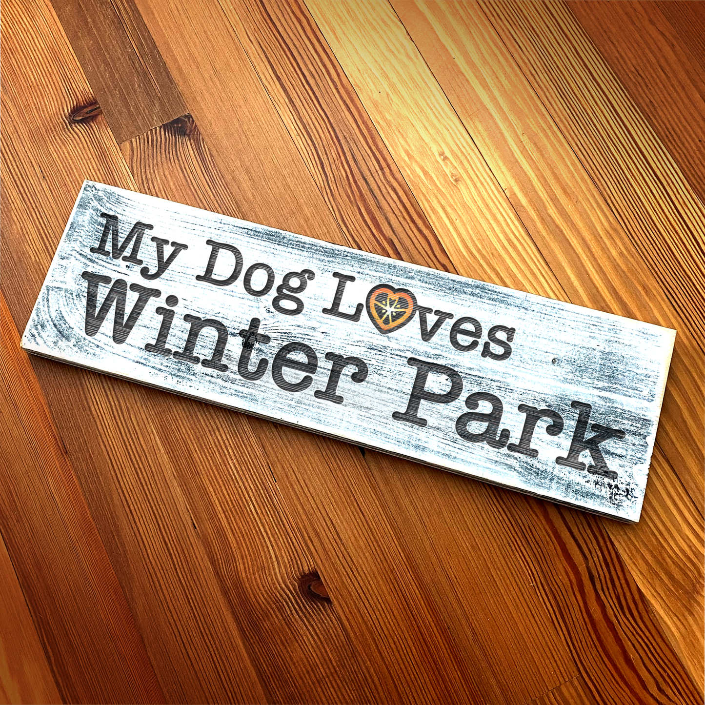 My Dog Loves Winter Park - Handcrafted Artisan Wood Sign