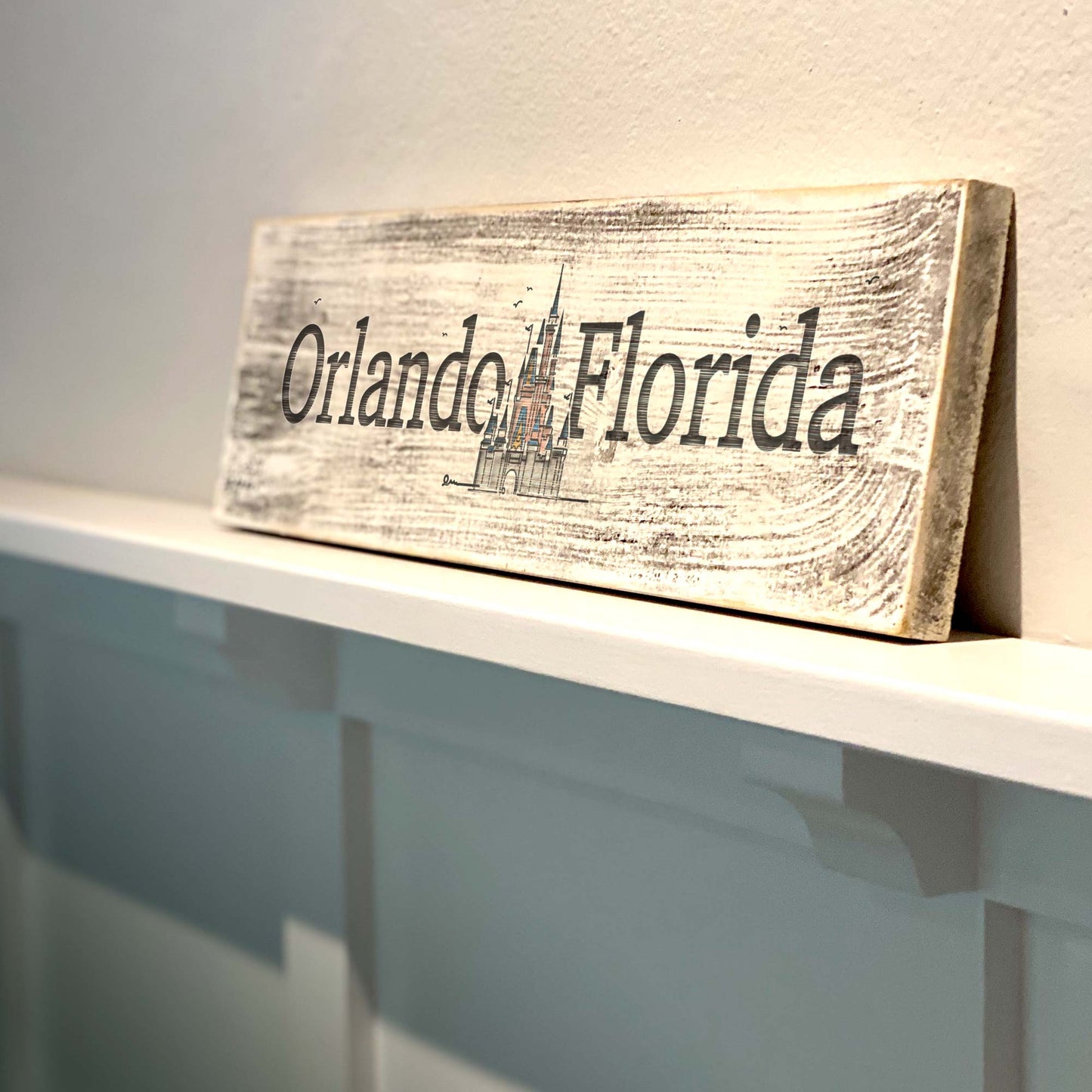 Orlando FL Castle - Handcrafted Artisan Wood Sign - A. B. Newton and Company