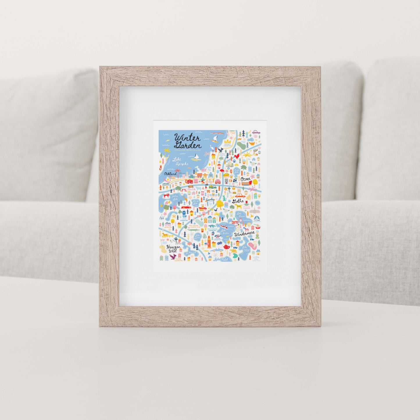 West Orange County Florida | Area Map Art Print - A. B. Newton and Company
