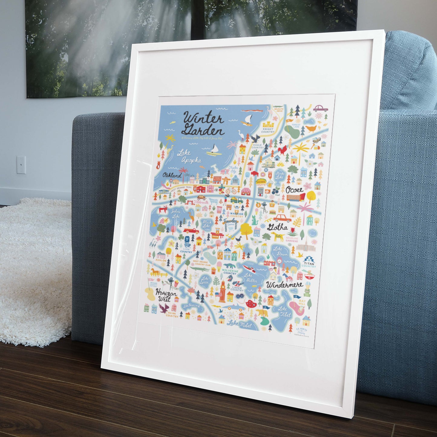 West Orange County Florida | Area Map Art Print - A. B. Newton and Company