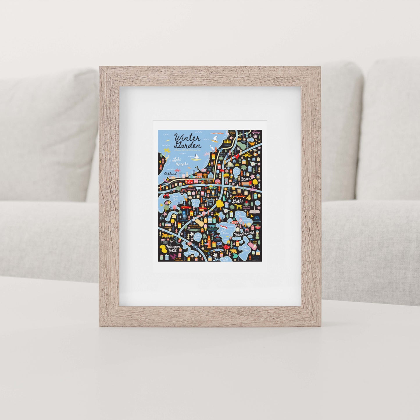 West Orange County Florida | Area Map Art Print - A. B. Newton and Company