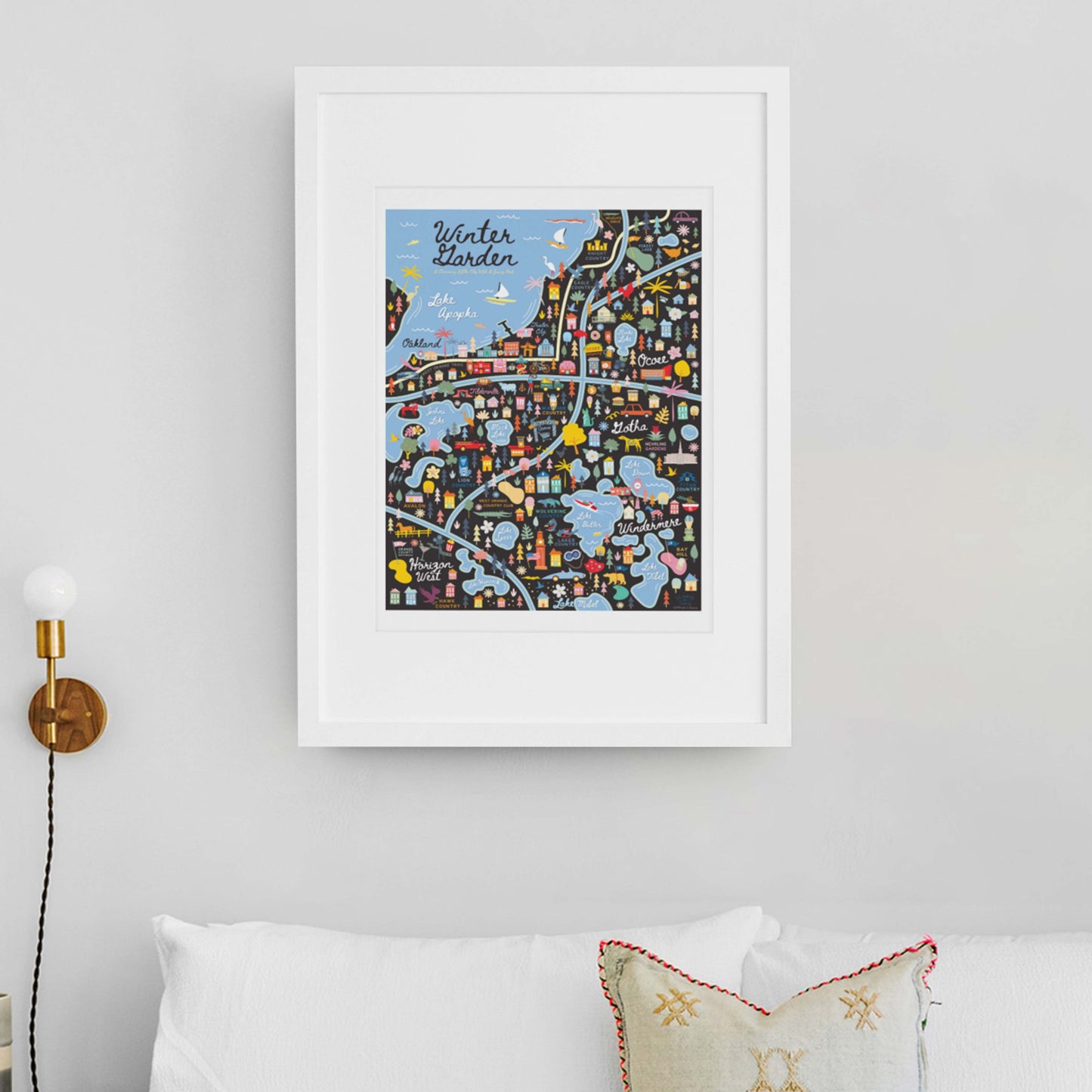 West Orange County Florida | Area Map Art Print - A. B. Newton and Company