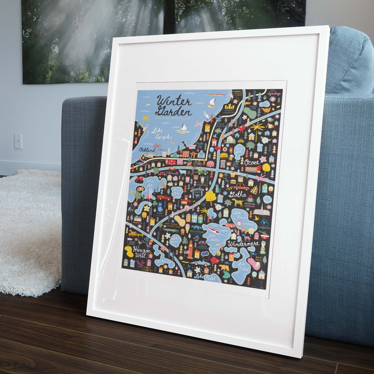 West Orange County Florida | Area Map Art Print - A. B. Newton and Company