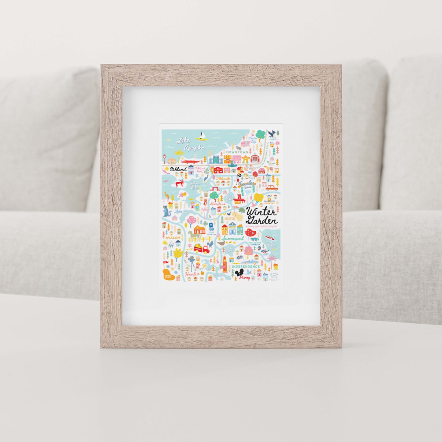 City of Winter Garden Florida | Area Map Art Print - A. B. Newton and Company