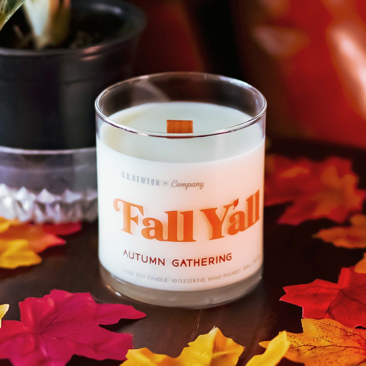 Fall Y'all Autumn Gathering Scented Soy Candle Hand Poured Small Batch - A. B. Newton and Company