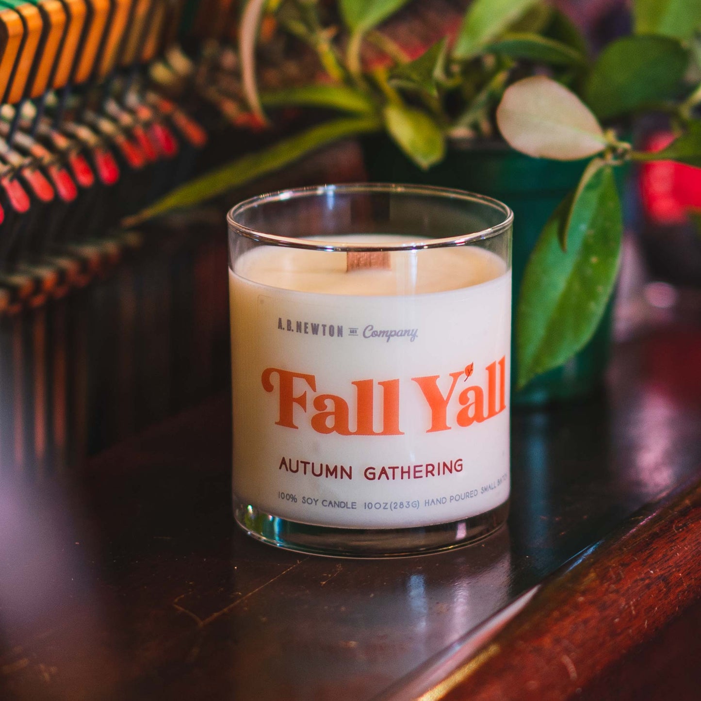 Fall Y'all Autumn Gathering Scented Soy Candle Hand Poured Small Batch - A. B. Newton and Company