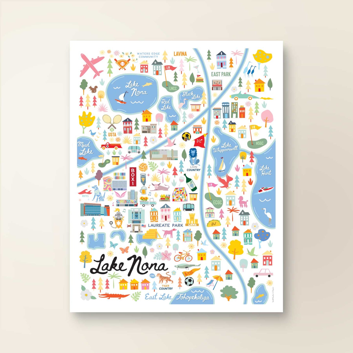 LAKE NONA, FL | City Series Map Art Print - A. B. Newton and Company