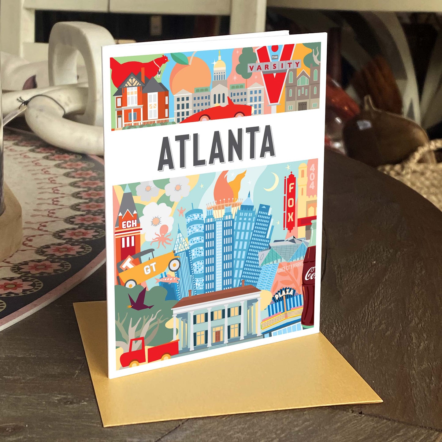 Atlanta Georgia Greeting Card | Montage | Single and 8 Pack - A. B. Newton and Company