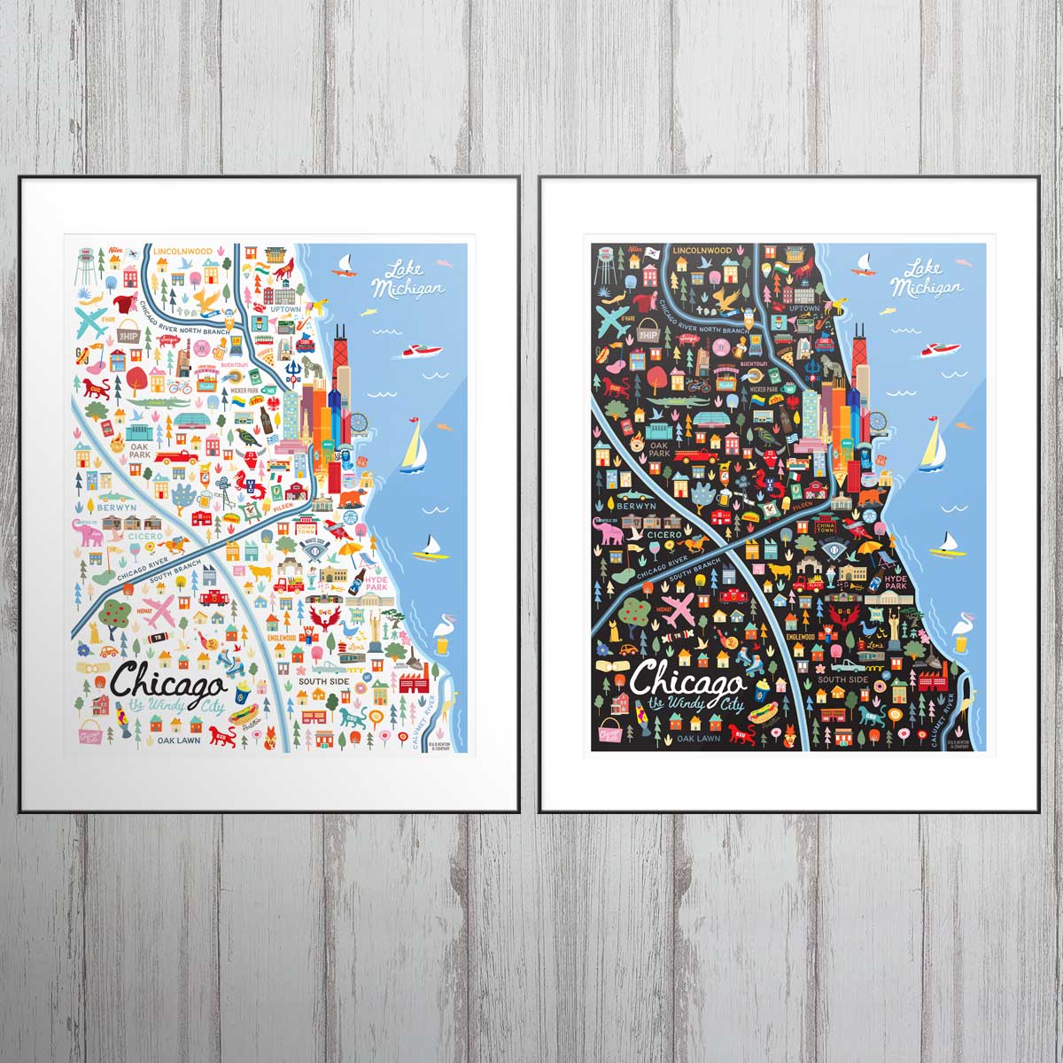 City of Chicago Illinois | Area Map Art Print - A. B. Newton and Company