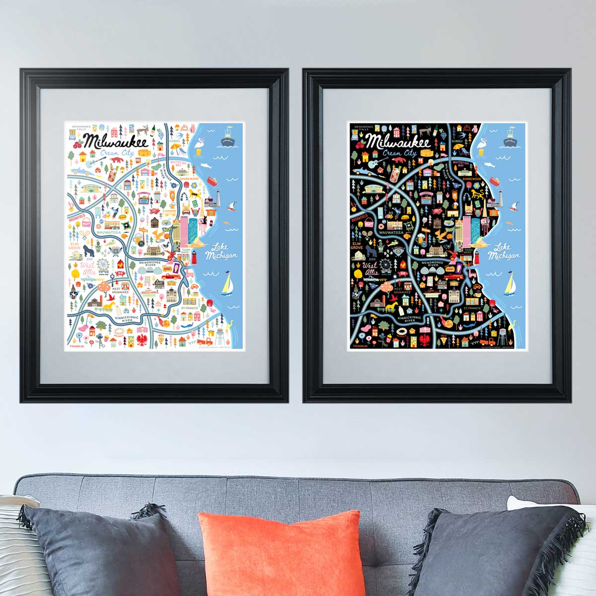 City of Milwaukee Wisconsin | Area Map Art Print - A. B. Newton and Company