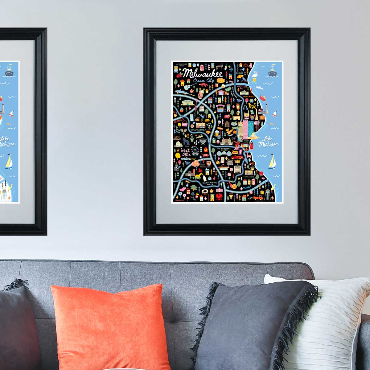 City of Milwaukee Wisconsin | Area Map Art Print - A. B. Newton and Company