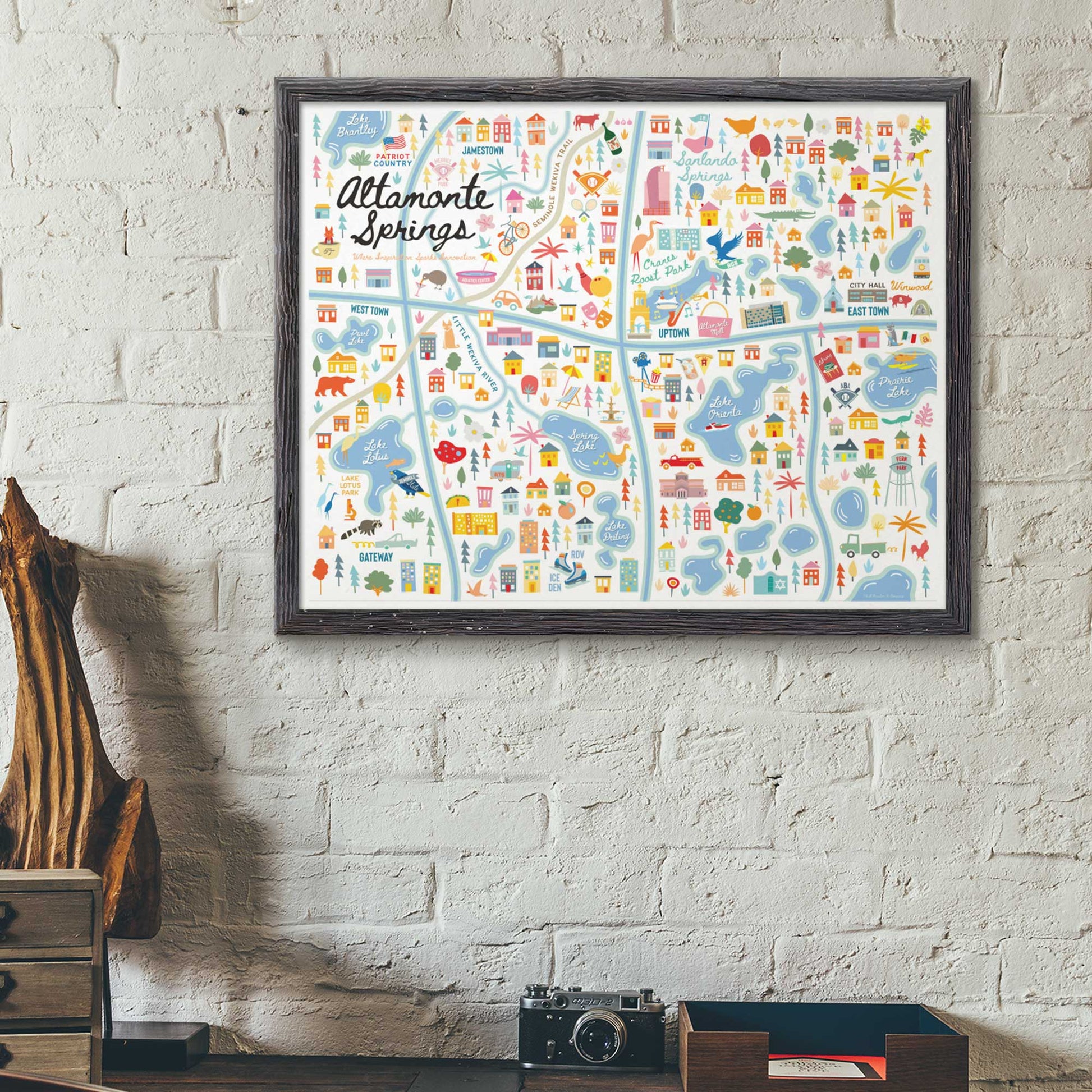 City of Altamonte Springs Florida | Area Map Art Print - A. B. Newton and Company