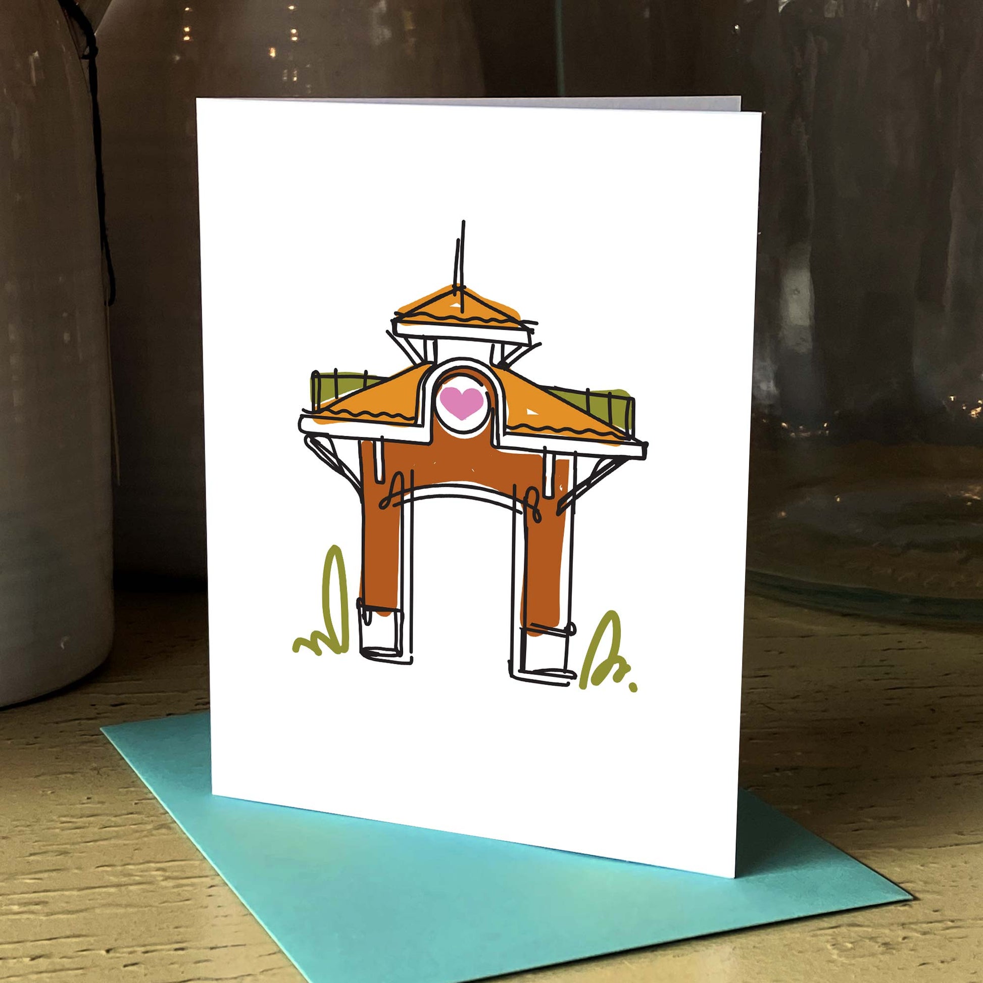 Winter Garden Clock Tower | Landmark | Gesture | Greeting Card - A. B. Newton and Company