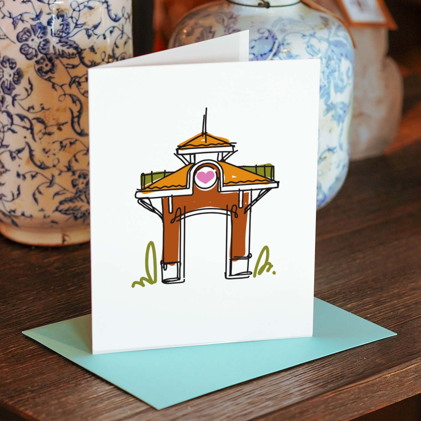 Winter Garden Clock Tower | Landmark | Gesture | Greeting Card - A. B. Newton and Company