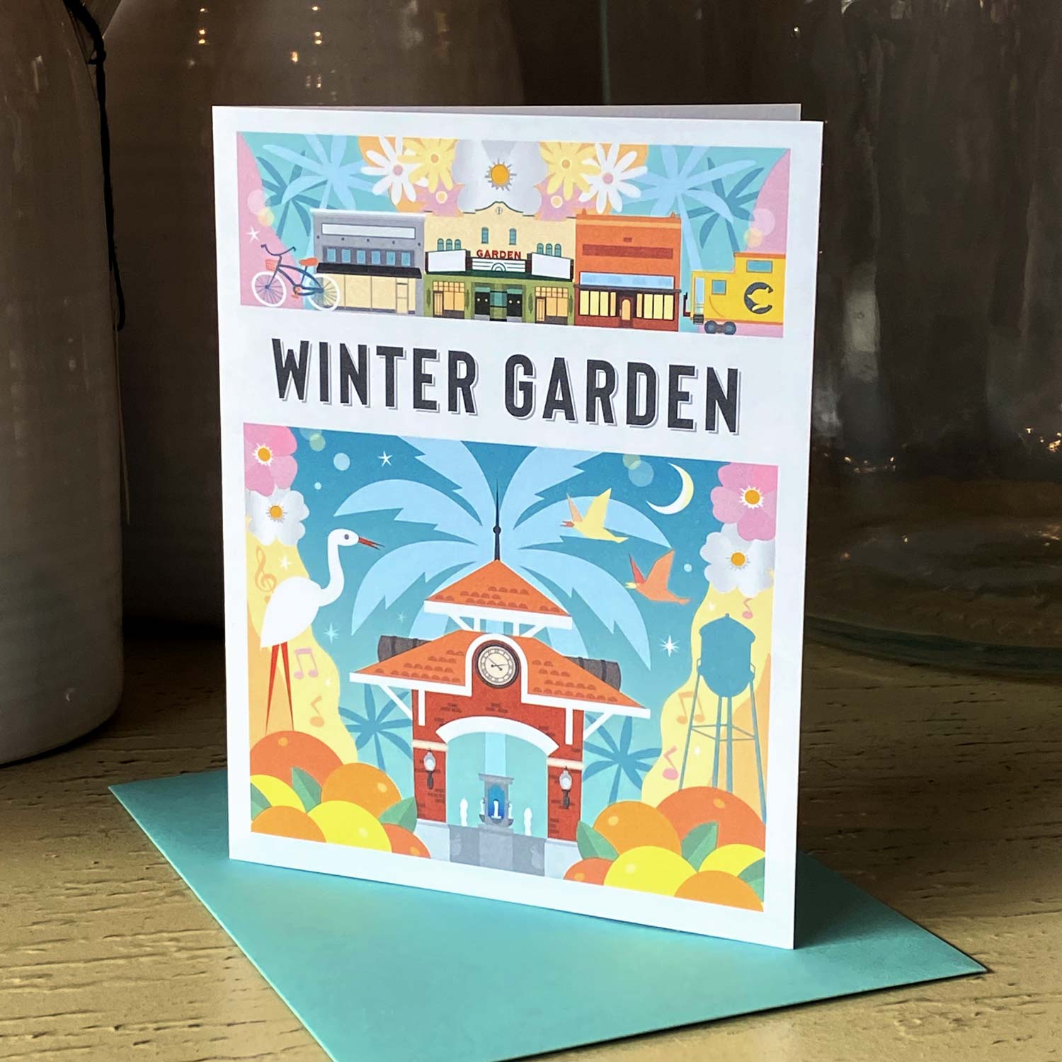 Winter Garden Florida Montage Greeting Card | City Series | Single and 8 Pack - A. B. Newton and Company