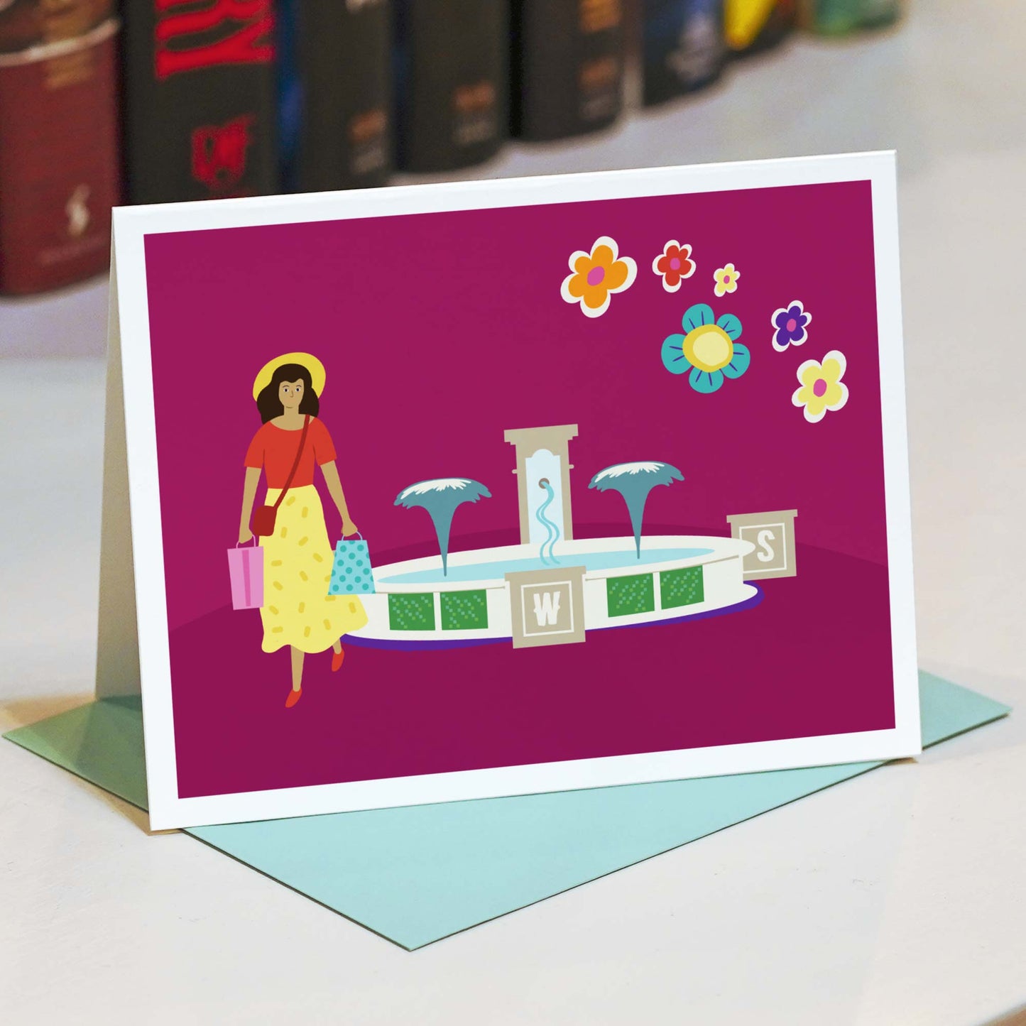 Winter Garden Fountain Greeting Card - A. B. Newton and Company