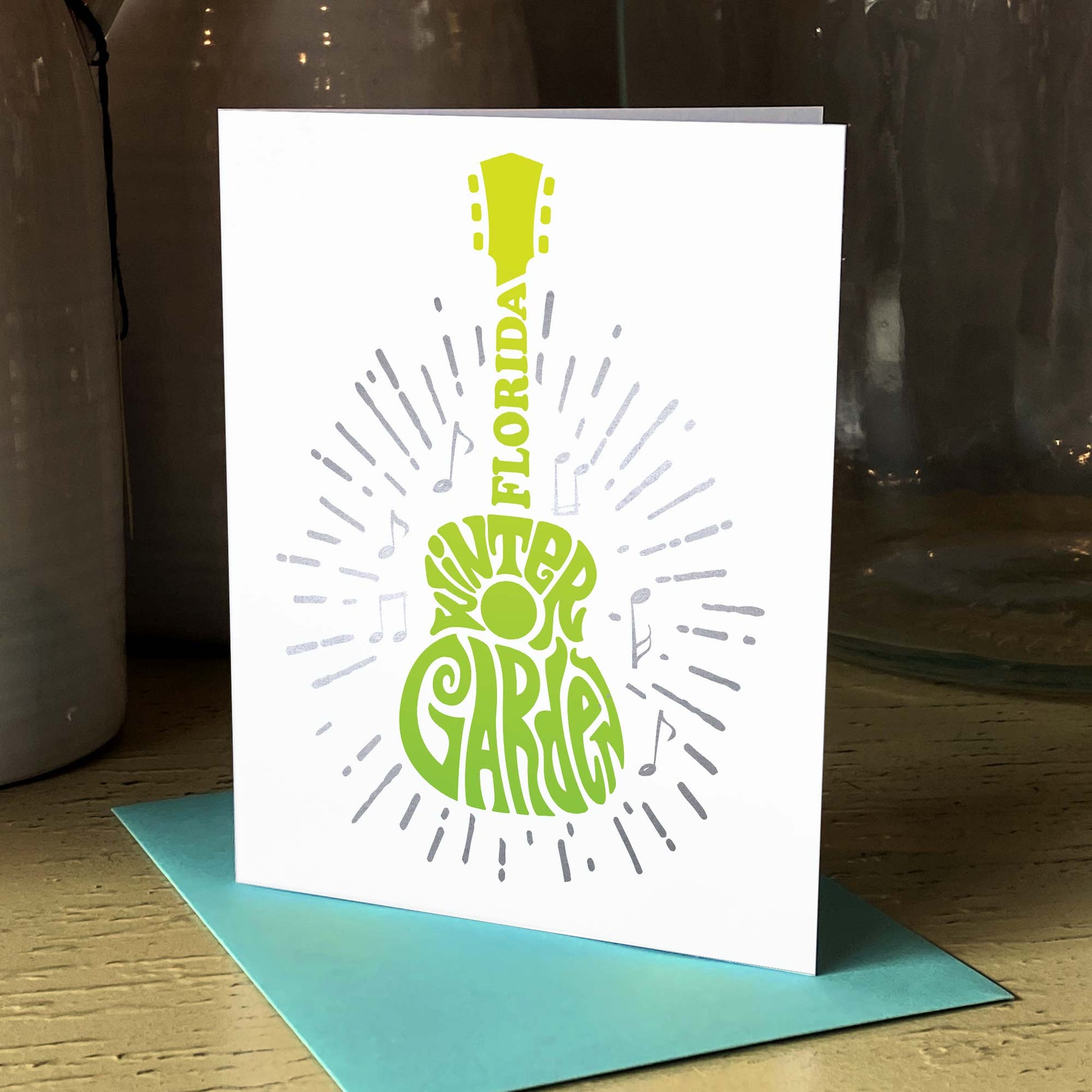 Winter Garden Guitar | Music Lovers | Greeting Card - A. B. Newton and Company