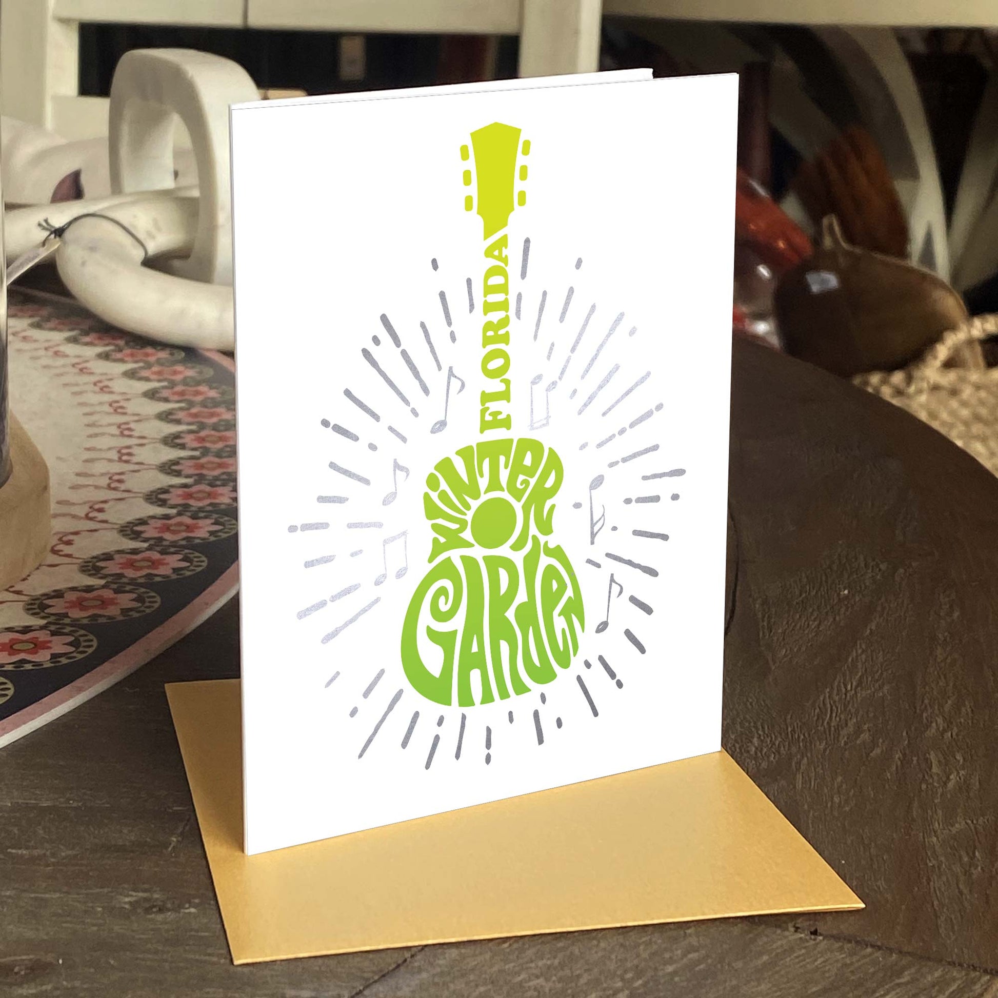 Winter Garden Guitar | Music Lovers | Greeting Card - A. B. Newton and Company