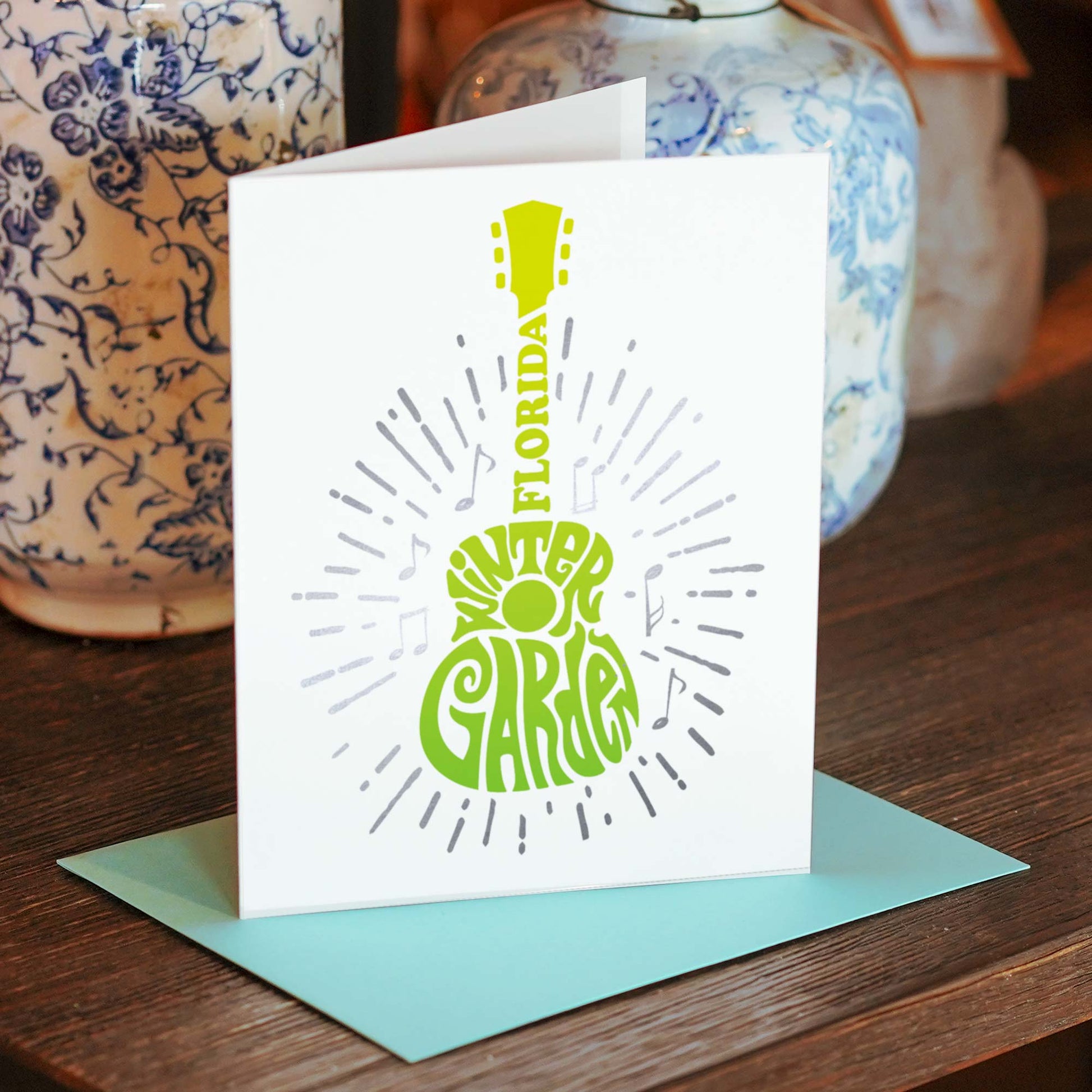 Winter Garden Guitar | Music Lovers | Greeting Card - A. B. Newton and Company
