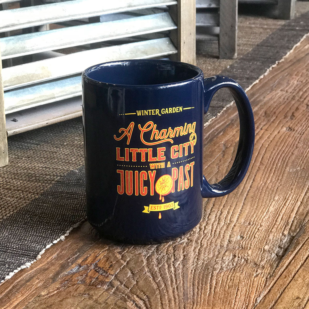 Winter Garden Juicy Past Coffee Mug in White or Blue - A. B. Newton and Company
