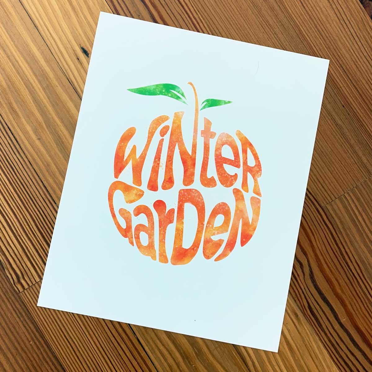 Winter Garden Orange Watercolor | Art Print - A. B. Newton and Company