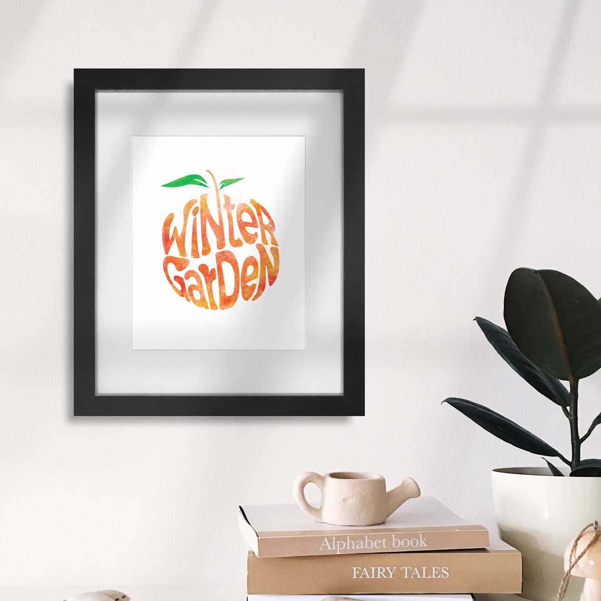 Winter Garden Orange Watercolor | Art Print - A. B. Newton and Company