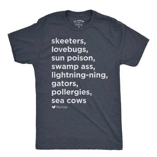 Skeeters Gators Love Bugs and more! Love Florida List Shirt v2 -  Unisex - A. B. Newton and Company