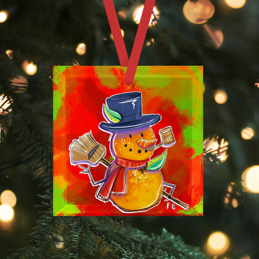 Florida Snowman | Glass Holiday Ornament