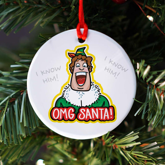 OMG Santa! | Ceramic Holiday Ornament | Limited Edition